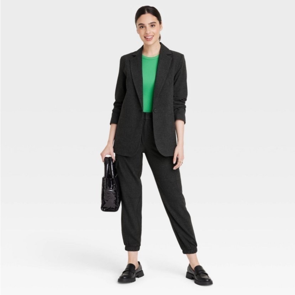 Women's Oversized Fall Blazer - A New
Day Gray Plaid